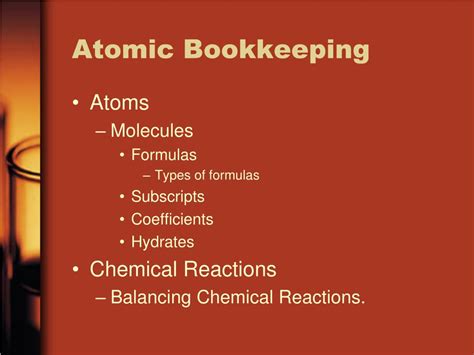 Atomic Bookkeeping .